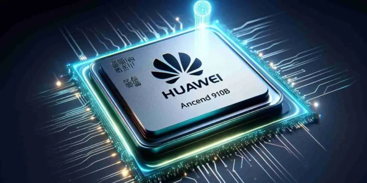 Huawei Ascend 910B AI processor chip designed to rival Nvidia in artificial intelligence hardware.