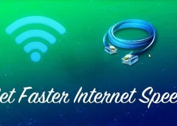 Wi-Fi and Ethernet icons representing ways to improve internet speed at home