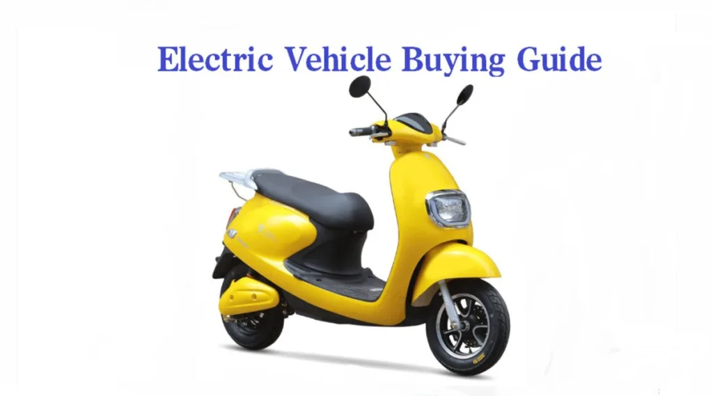 Bright yellow electric scooter featured in an electric vehicle buying guide