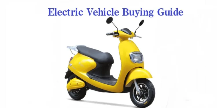 Bright yellow electric scooter featured in an electric vehicle buying guide
