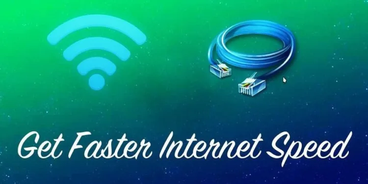 Wi-Fi and Ethernet icons representing ways to improve internet speed at home